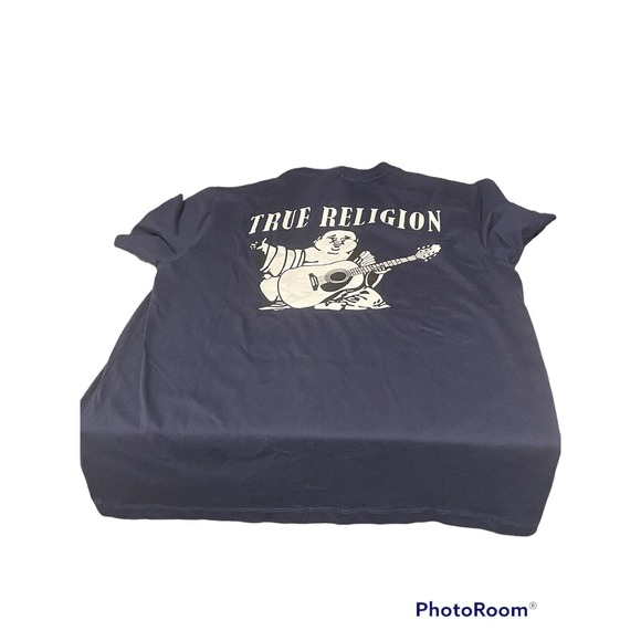 True Religion Other - NWT Men's TRUE RELIGION BUDDHA Tee LOGO Ace Blue T Shirt‎ Large(FREE SHIPPING)